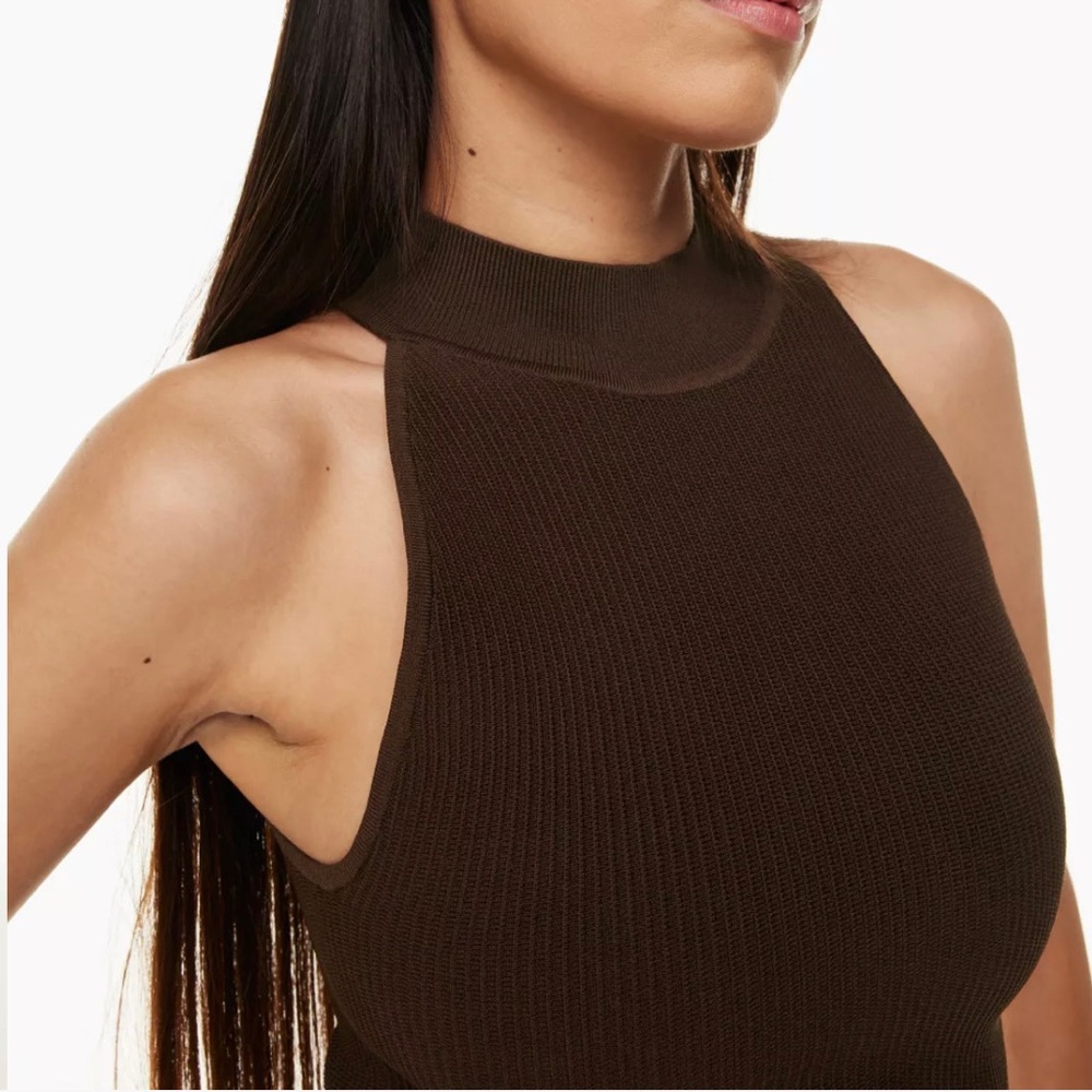 Babaton knit mock neck halter top